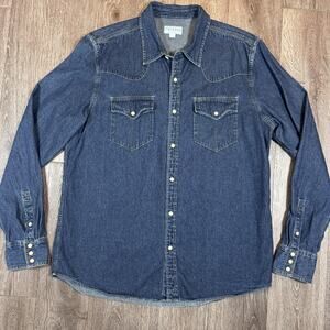 Tecovas Long Sleeve Pearl Snap Denim Shirt – Size L – Long Sleeve